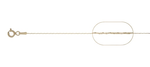 Lant argint 925 placat cu aur cardano 38 cm, greutate 1,14 grame
