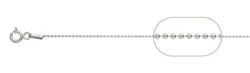 lant cu bile 1mm lungime 38 cm argint 925, greutate 1,21 grame