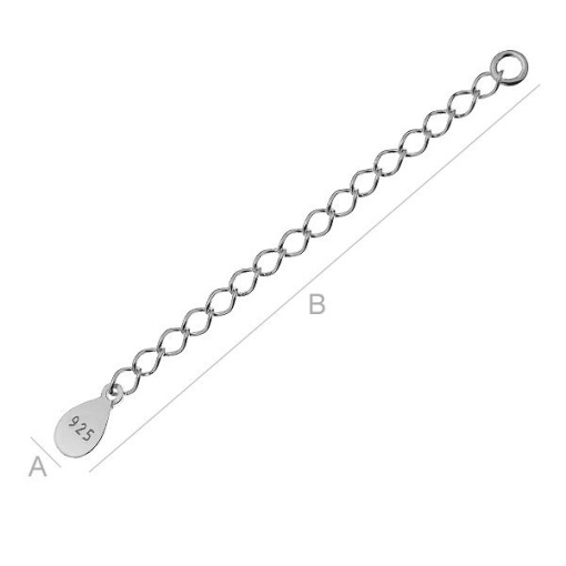 lant prelungitor argint 925 , 60 mm