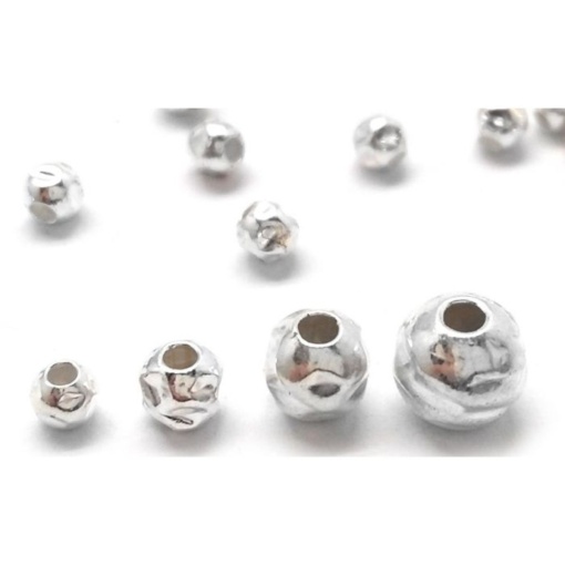 bila argint 925 hammered 4mm gaura de 1,5 mm