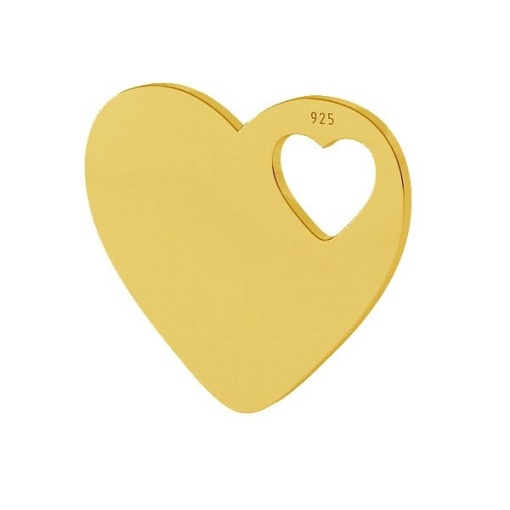 charm argint 925 placat cu aur inima