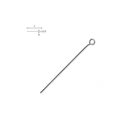 Needle, silver 925 with loop 50 mm thickness o,8