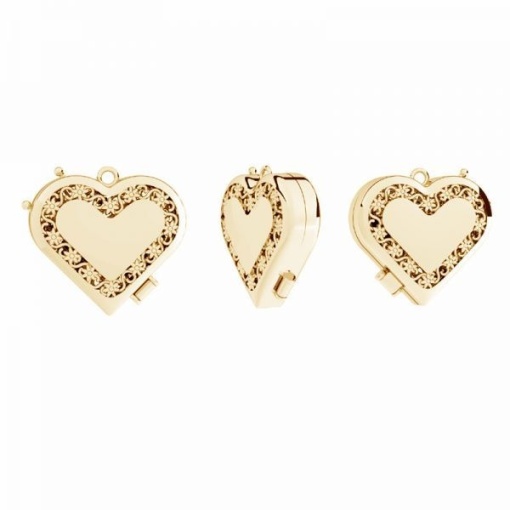 Charm argint 925 placat cu aur inima