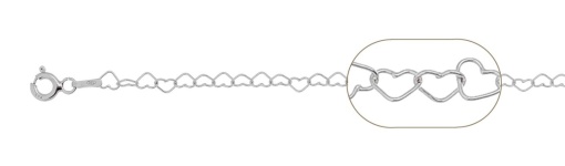Lant argint 925 inimi 45 cm, grosime 3 mm