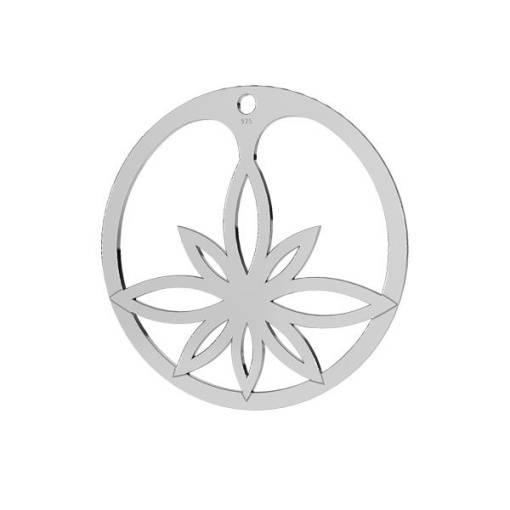 pandant argint 925 floare de lotus - Img 1