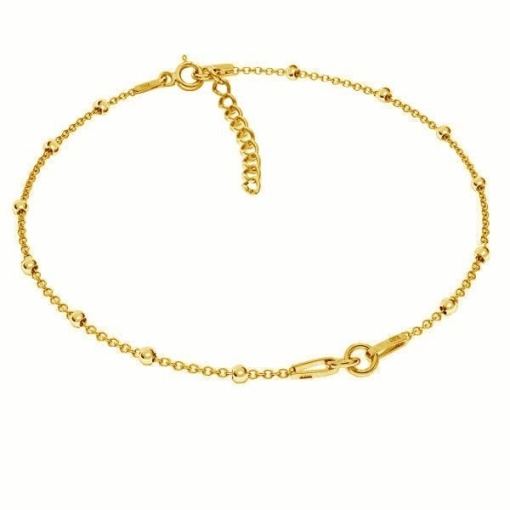 Pulsera de plata de ley chapada en oro de 15?+4 cm