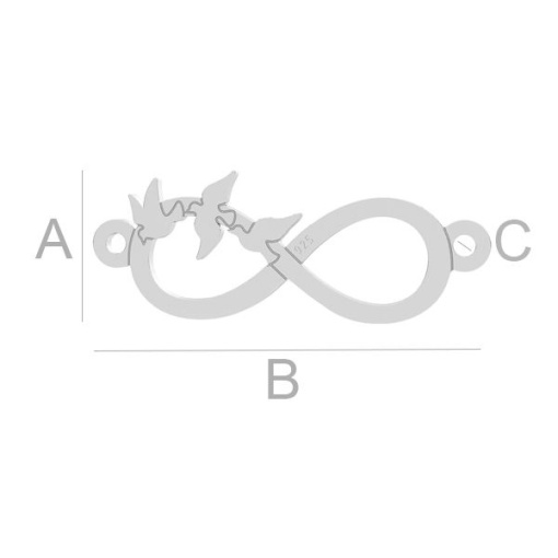 infinit, argint 925, A22,40 mm B8,40 mm,