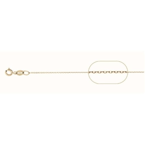 lanț argint 925 40 cm placat cu aur grosime 1,1 mm