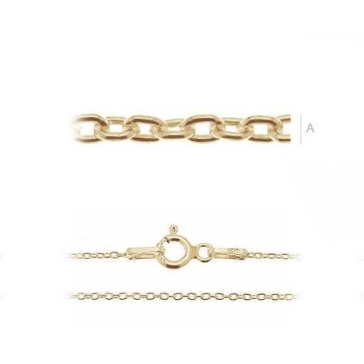 lant argint 925 placat cu aur 18k 45 cm, greutate 1,19 grame