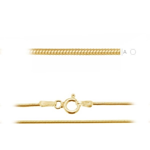 Lant snake, argint 925 aurit 18k 45 cm grosime 0,9 mm