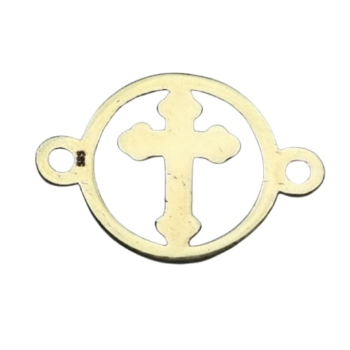 Link Cross 14k gold plated with 18k gold