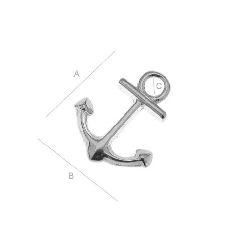ancora argint 925A13,00 mm B10,00 mm C1,90 mm