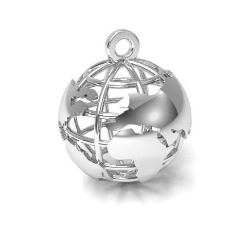 pandant argint 925 glob 14 mm  - Img 1