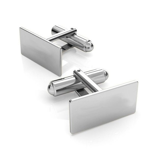 silver 925 button - rectangle