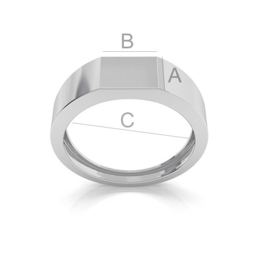 anillo base ,plata 925 A7,50 mm B10,00 mm C21,50 mm