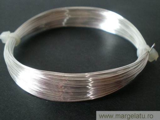 Sarma cupru argintata, 0,2mm, NON TARNISH - 100 metri cod xag14