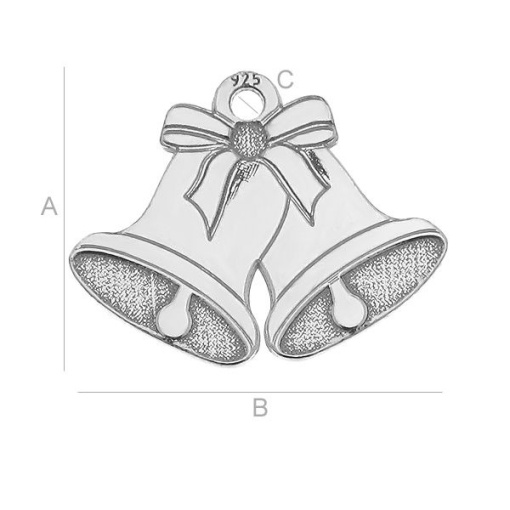 charm clopotei craciun argint 925