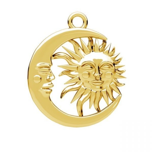 Pandant soare si luna argint 925 placat cu aur
