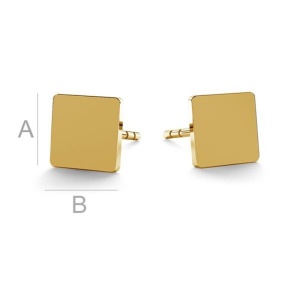 14k square / pair 24k gold-plated ur pancake  - Img 2