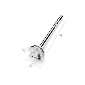 925 silver earring post, 4 x 11 mm - Img 2