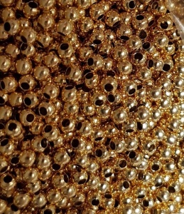 Bola plata 925 bañada en oro 0,4 micras, 3 mm, por gramo