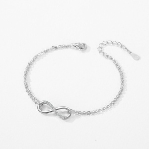 brățară argint 925 rodiata infinit 15+3 cm - Img 2