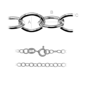 Cadena de 55 cm de plata de ley 925, peso 3,67 gramos
