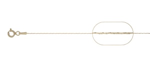 Cadena de plata de ley 925 chapada en oro cardano 38 cm, peso 1,14 gramos