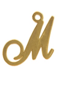 Colgante letra de oro de 14 K - M