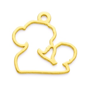 colgante oro 14k au585 madre y niño
