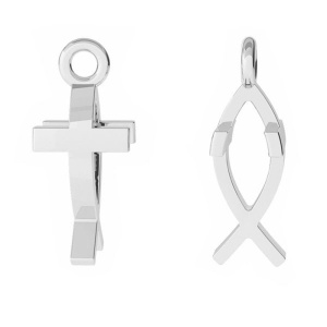 Crucifix charm, 925 silver, 15 x 6.5 mm - Img 2