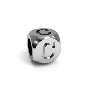 cubo de plata 925 letra C