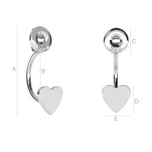 Gancho accesorio plata de ley 925, 11 x 5 mm