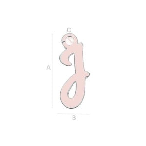 Letra J plata 925 bañada en oro rosa - Img 2