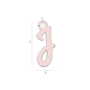 Letter J, rose gold-plated 925 silver - Img 2