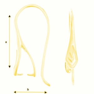 Leverback argint 925 placat cu aur, 24,5 x 11 mm - Img 2