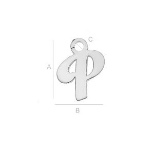 litera P argint 925 - Img 2