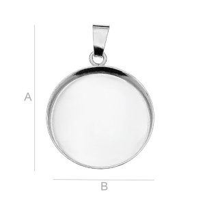 Magic Gloss pendant finding, 925 silver, 31 mm - Img 2