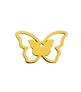 Mariposa de oro 14k 12 mm - Img 2