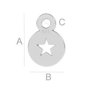 Moneda charm para pendientes plata 925, 7 x 5 mm - Img 3