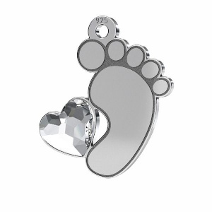 pata colgante plata de ley 925 - corazon pequeño