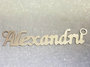 Plăcuță nume personalizată argint 925 rodiat