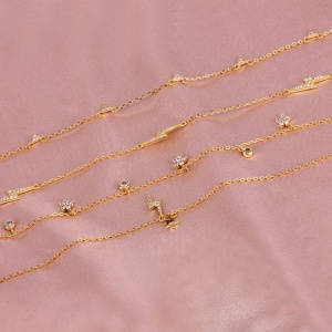 Pulsera de plata 925 bañada en oro 20+3 cm - Img 2