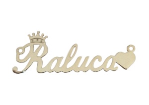 Tablita argint 925 placata cu aur raluca