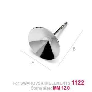 Tortiță cu tijă argint 925, 12 x 13,5 mm - Img 2