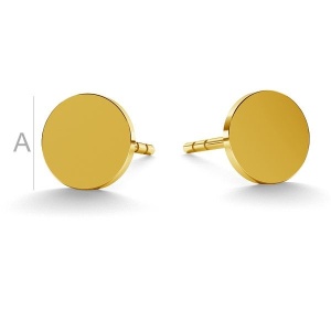 tortita de plata de ley 925 de 8 mm bañada en oro de 24k con varilla