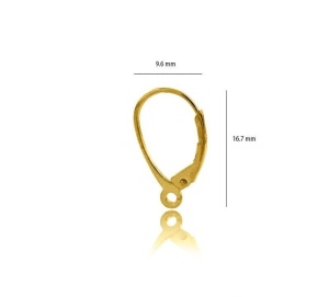14k oro leverback pancake AU585 - Img 1