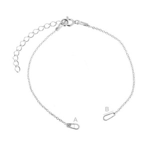 Base de pulsera, plata 925 14 - 15 cm + 4 cm cadena de extensión, peso 1 g
