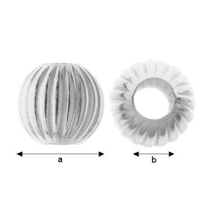 Bead, 925 sterling silver, 5 mm, 0.19 g
