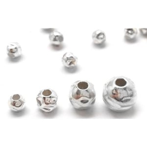 bila argint 925 hammered 4mm gaura de 1,5 mm - Img 1
